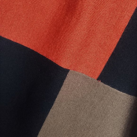 Color Block Mock Neck  Sweater, Size S - Picture 6 of 6